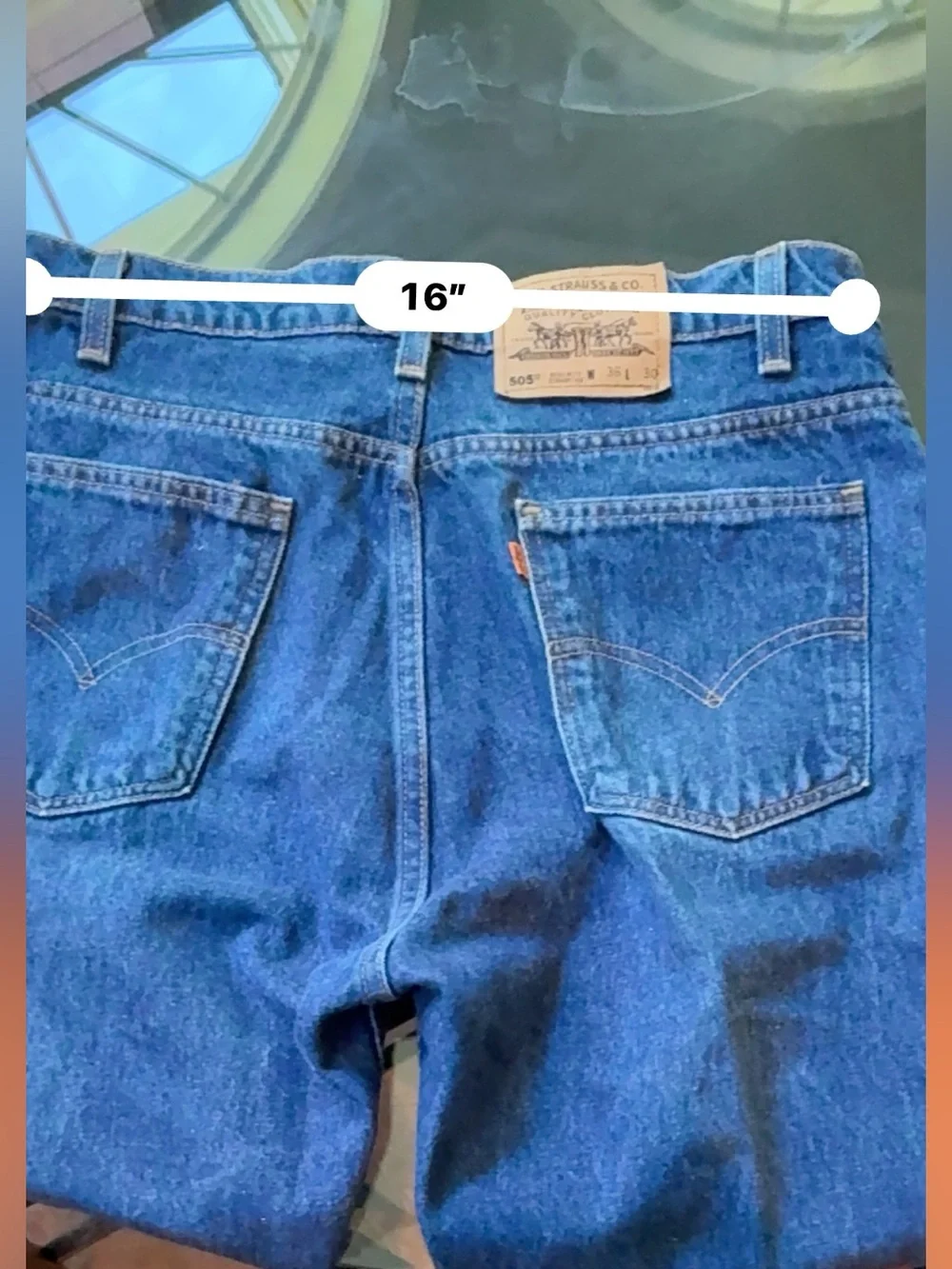 Vintage Levis 505 Jeans Mens 36x30 Orange Tab Blue Regular Fit Made In USA